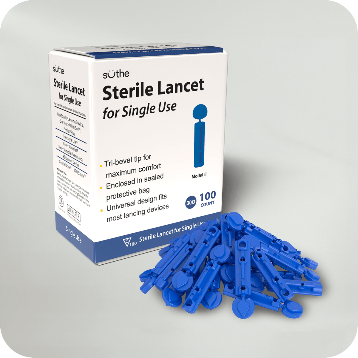 Suthe 30 Gauge Ultra - Thin Lancets | 100 - Count for injections - Digivibe Store